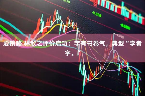 爱策略 林散之评价启功：字有书卷气，典型“学者字。”